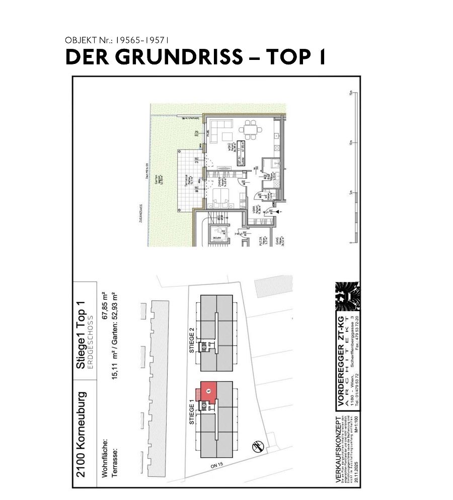 Grundriss Stiege 1 – Top 1