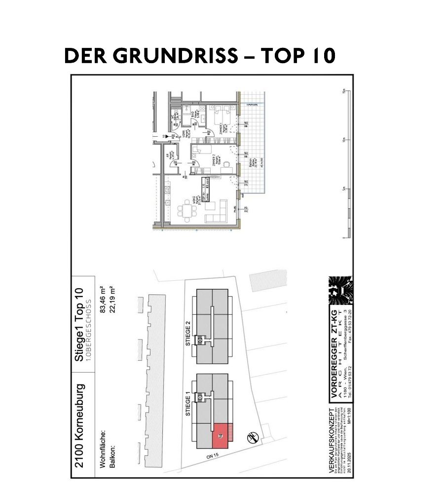 Grundriss Stiege 1 – Top 10