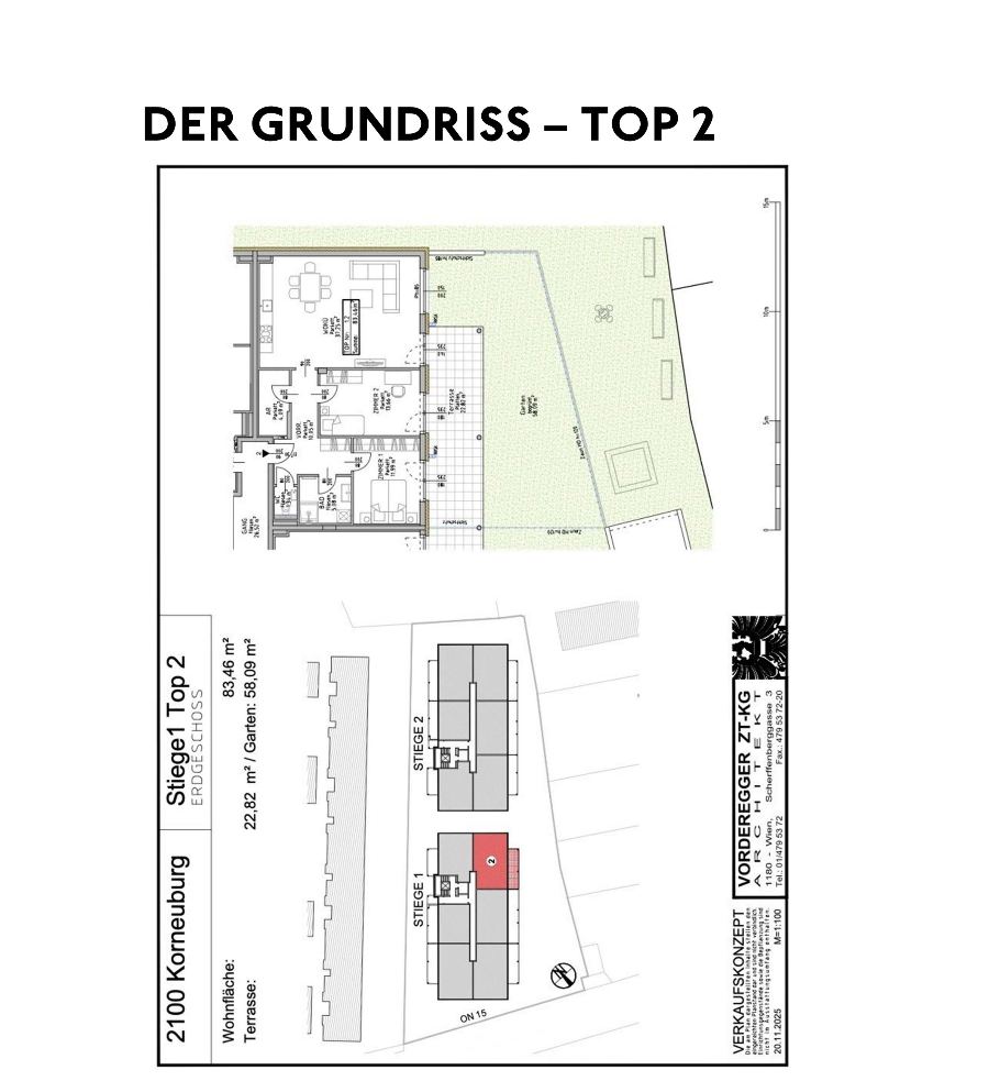 Grundriss Stiege 1 – Top 2