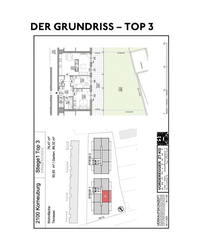 Grundriss Stiege 1 – Top 3