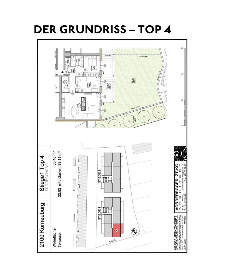 Grundriss Stiege 1 – Top 4