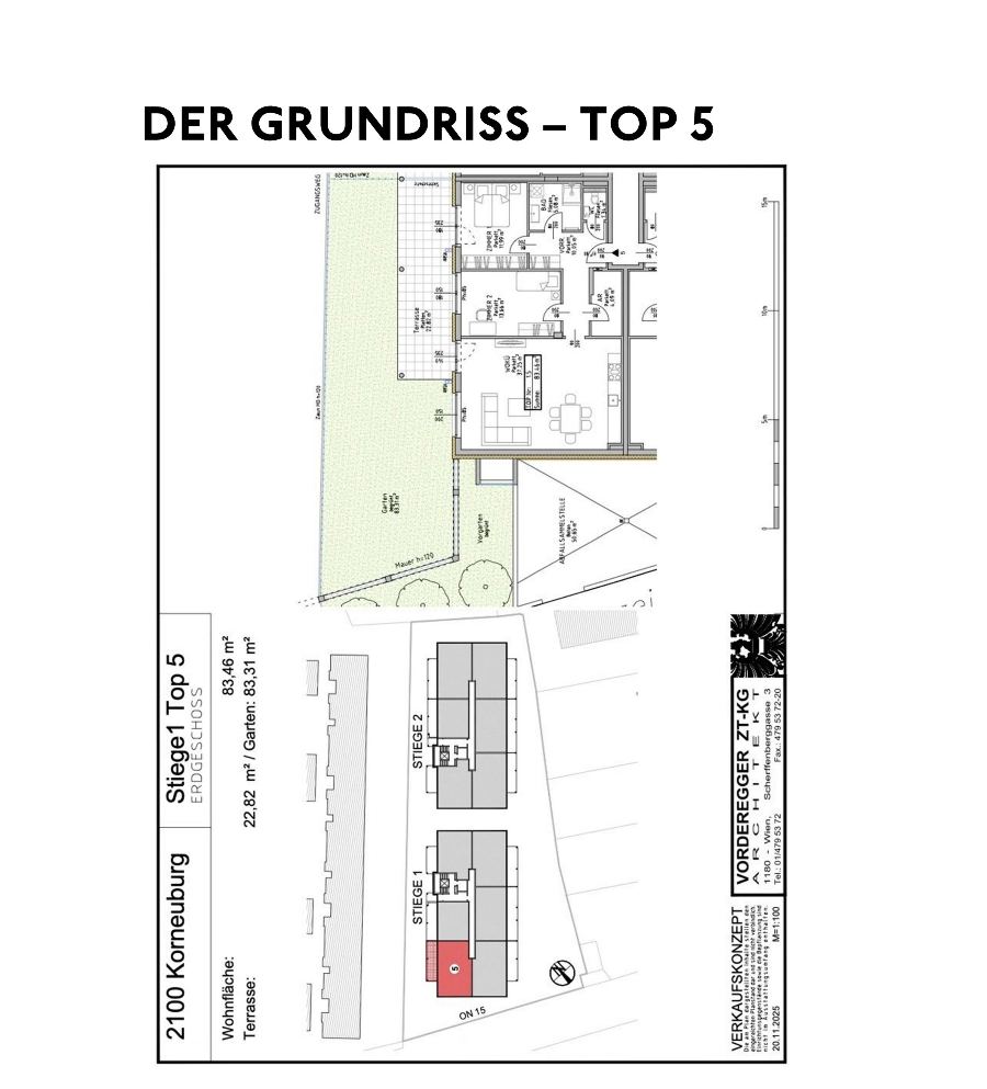 Grundriss Stiege 1 – Top 5