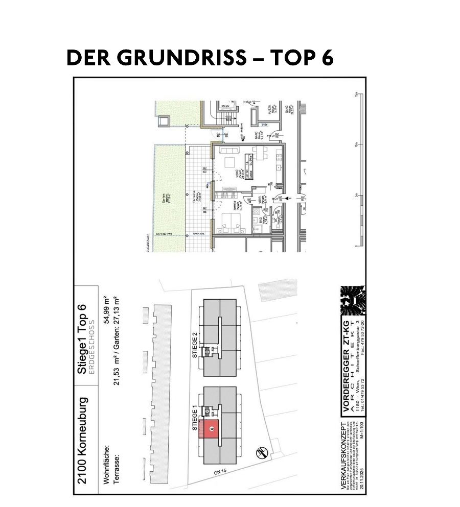 Grundriss Stiege 1 – Top 6