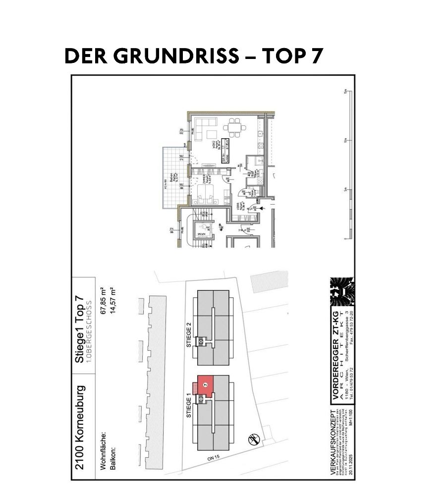 Grundriss Stiege 1 – Top 7